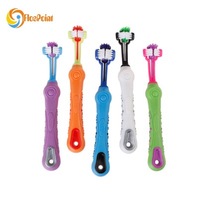 Super Soft Three Sided Pets Clean Mouth Toothbrush Care Cleaning Grooming Tools for Pets