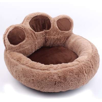 Bears Paw Puppy Cat Bed Soft Plush Dog Beds Nest Basket Shape Winter Warm Kennel Pet Bed Sofa Small Dog Cushion